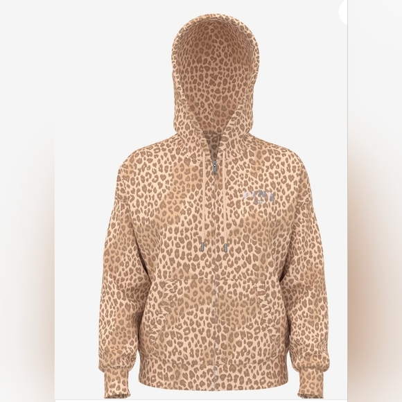 PINK Victoria's Secret Tops - PINK Victoria's Secret Leopard Full Zip Hoodie. NWT